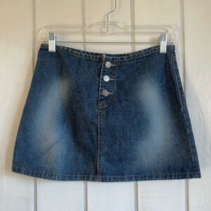 Vintage ‘Picasso Style Jean’ Y2K Denim Mini Skirt